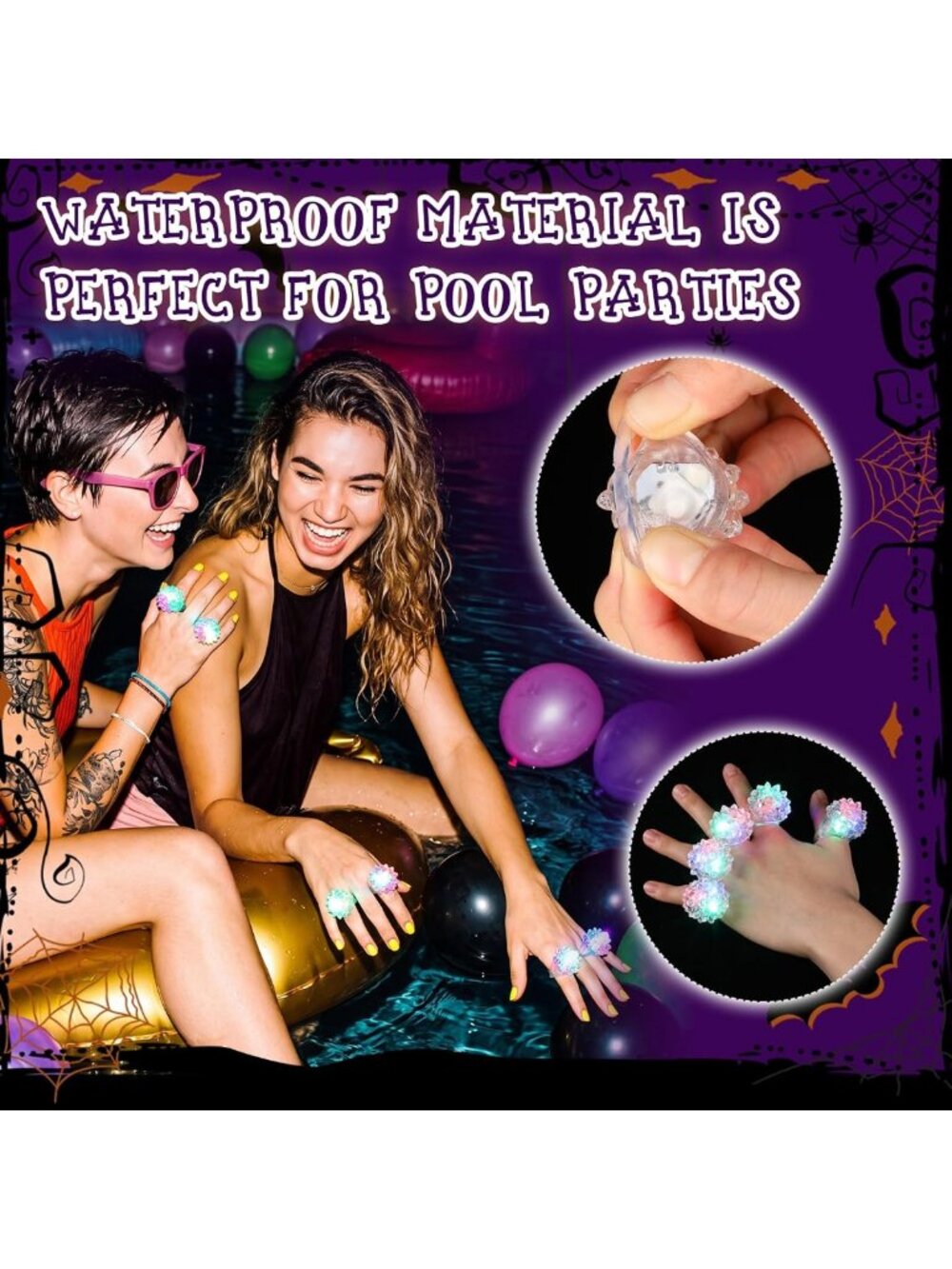 Colorful LED Light Up Rings - 150 Pcs Bumpy Glow Rings for Parties & Events - Picture 6 of 8